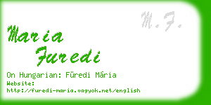maria furedi business card