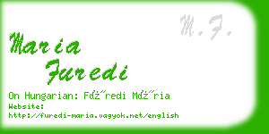 maria furedi business card